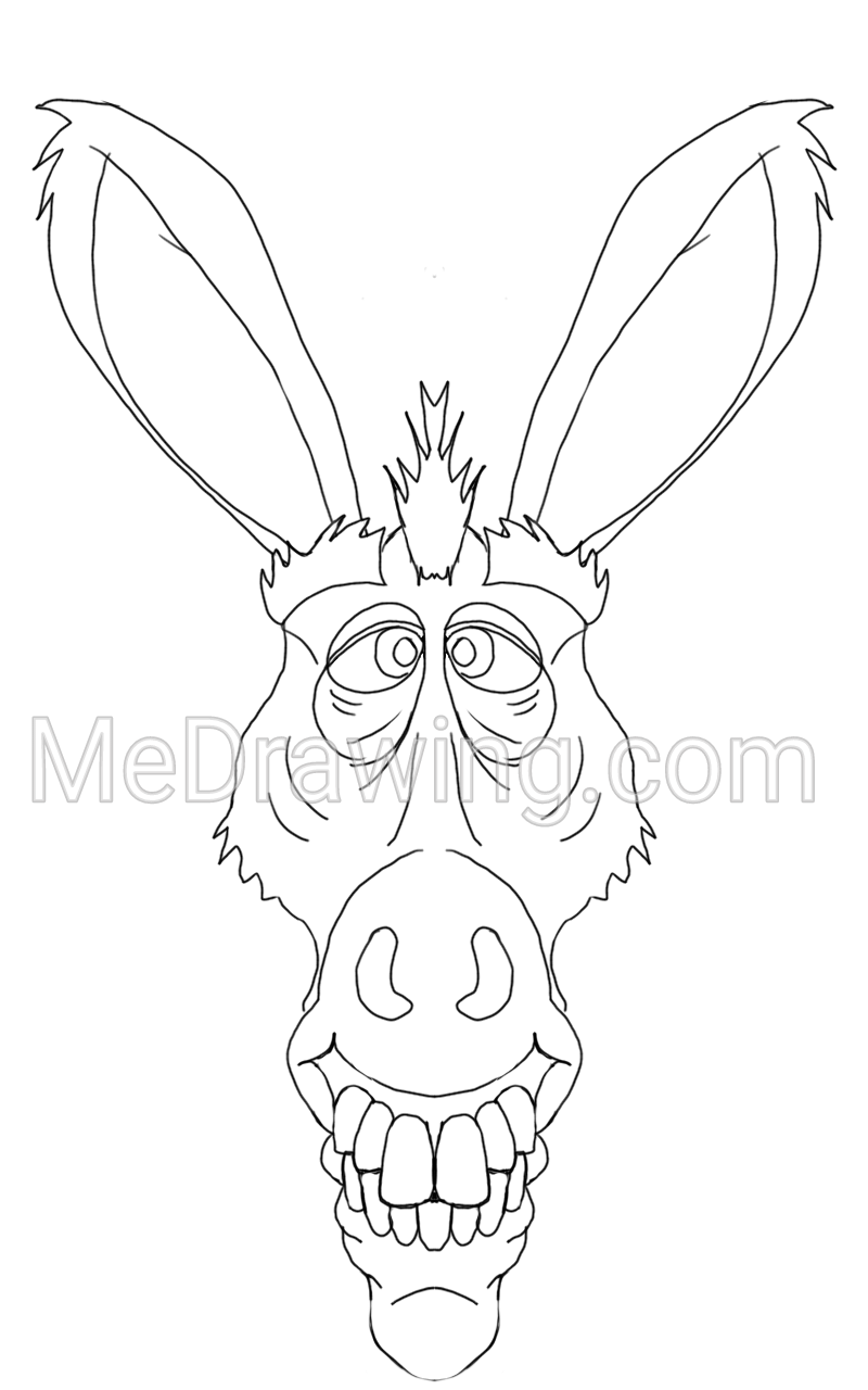 800x1280 Cartoon Donkey Ink Sketch.png