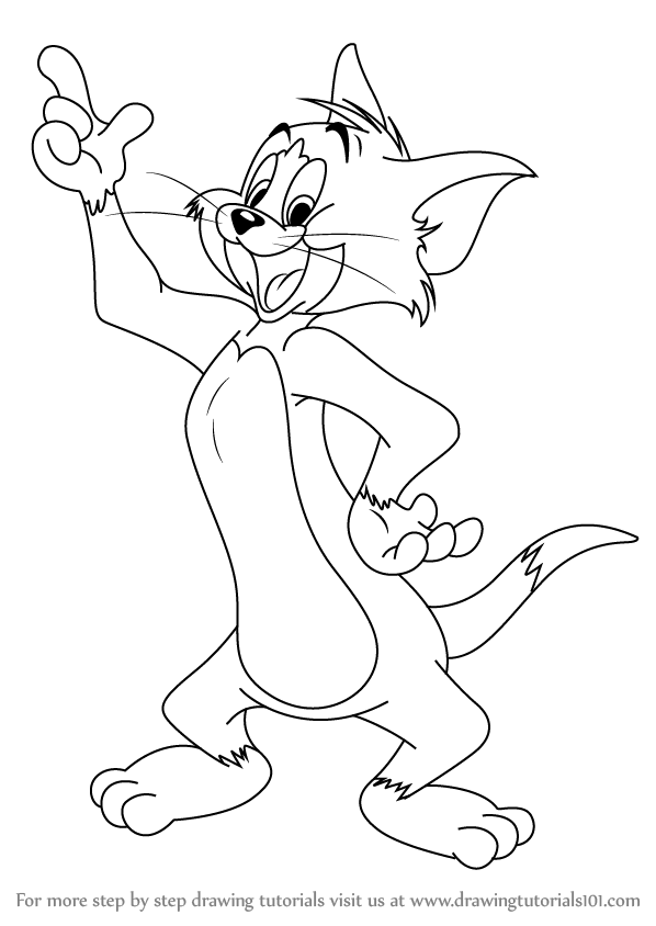 598x844 Learn How To Draw Tom Cat (Tom And Jerry) Step By Step Drawing