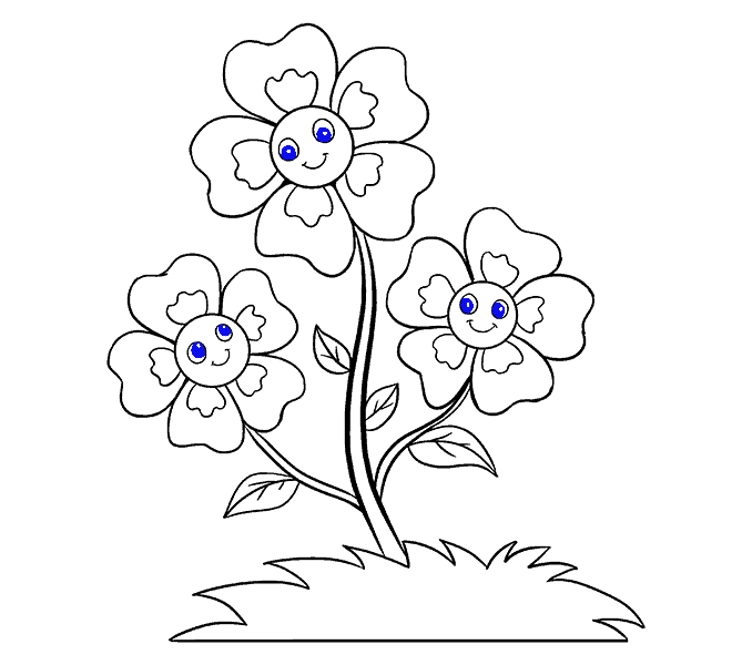 678x600 How To Draw Cartoon Flowers Easy Step By Step Drawing Guides