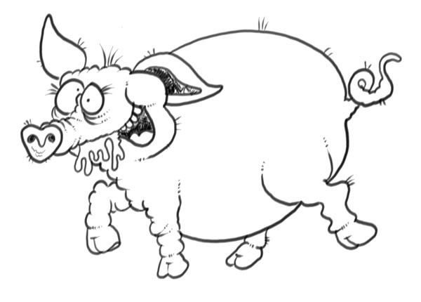 600x430 How To Draw A Cartoon Pig In Easy Step By Step Lessons