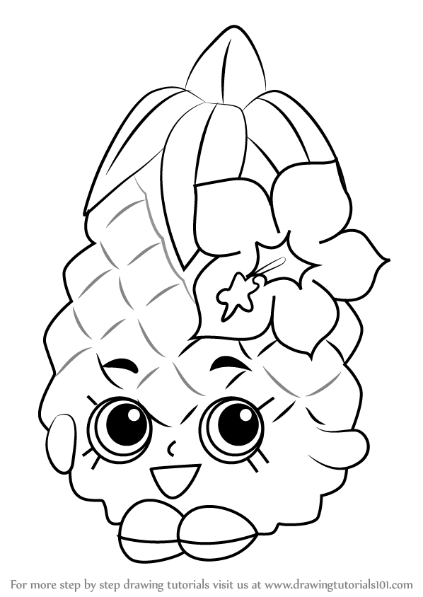 598x844 Learn How To Draw Pineapple Crush From Shopkins (Shopkins) Step By