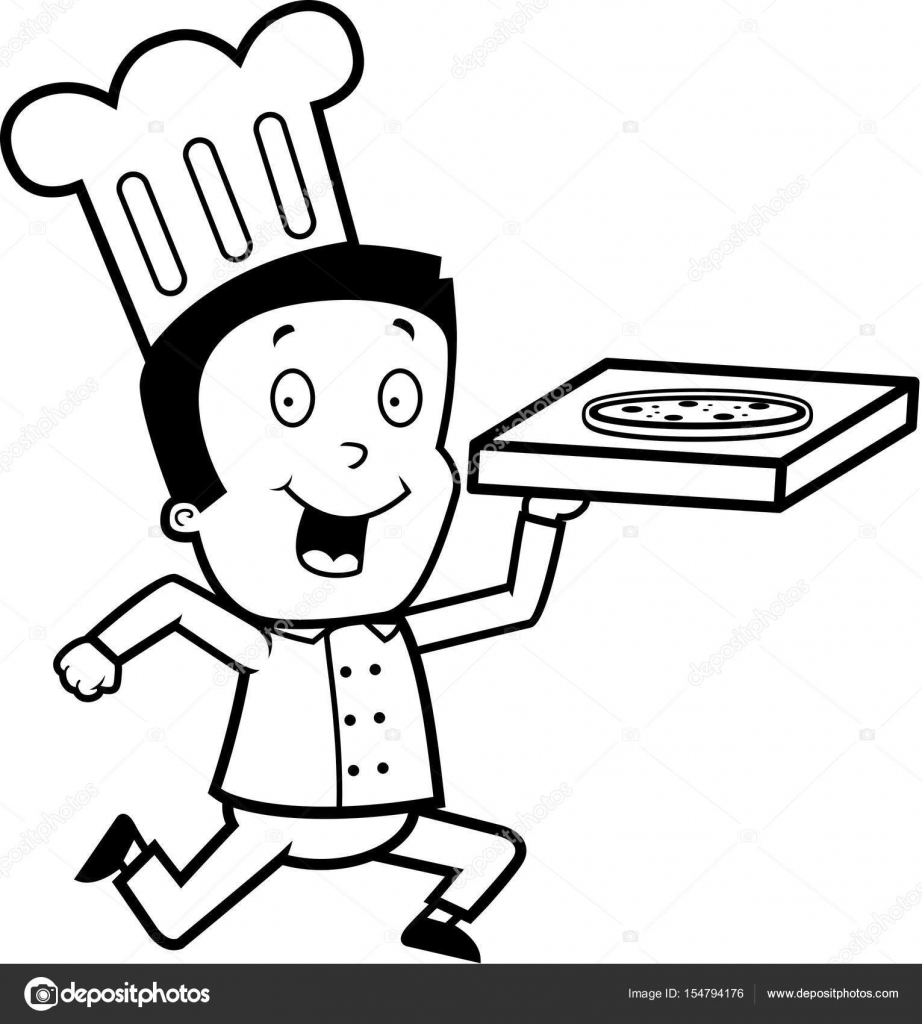 922x1024 Cartoon Pizza Delivery Stock Vector Cthoman