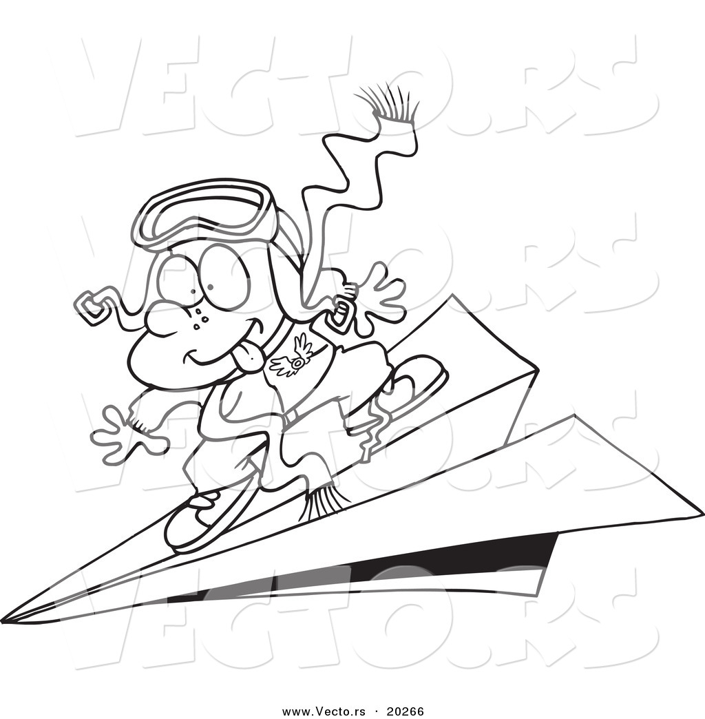 1024x1044 Vector Of A Cartoon Pilot Boy Flying On A Paper Plane