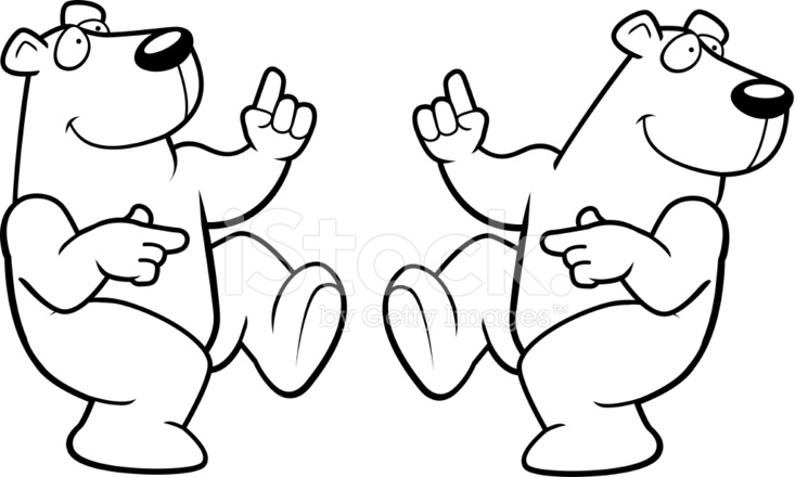 733x440 Polar Bear Dancing Stock Vector