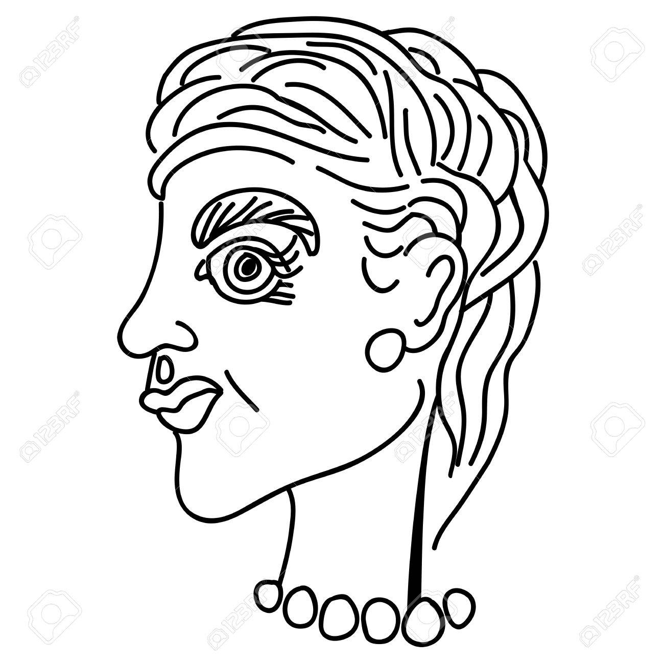 1300x1300 Stylized Hand Draw Portrait Cartoon Royalty Free Cliparts, Vectors