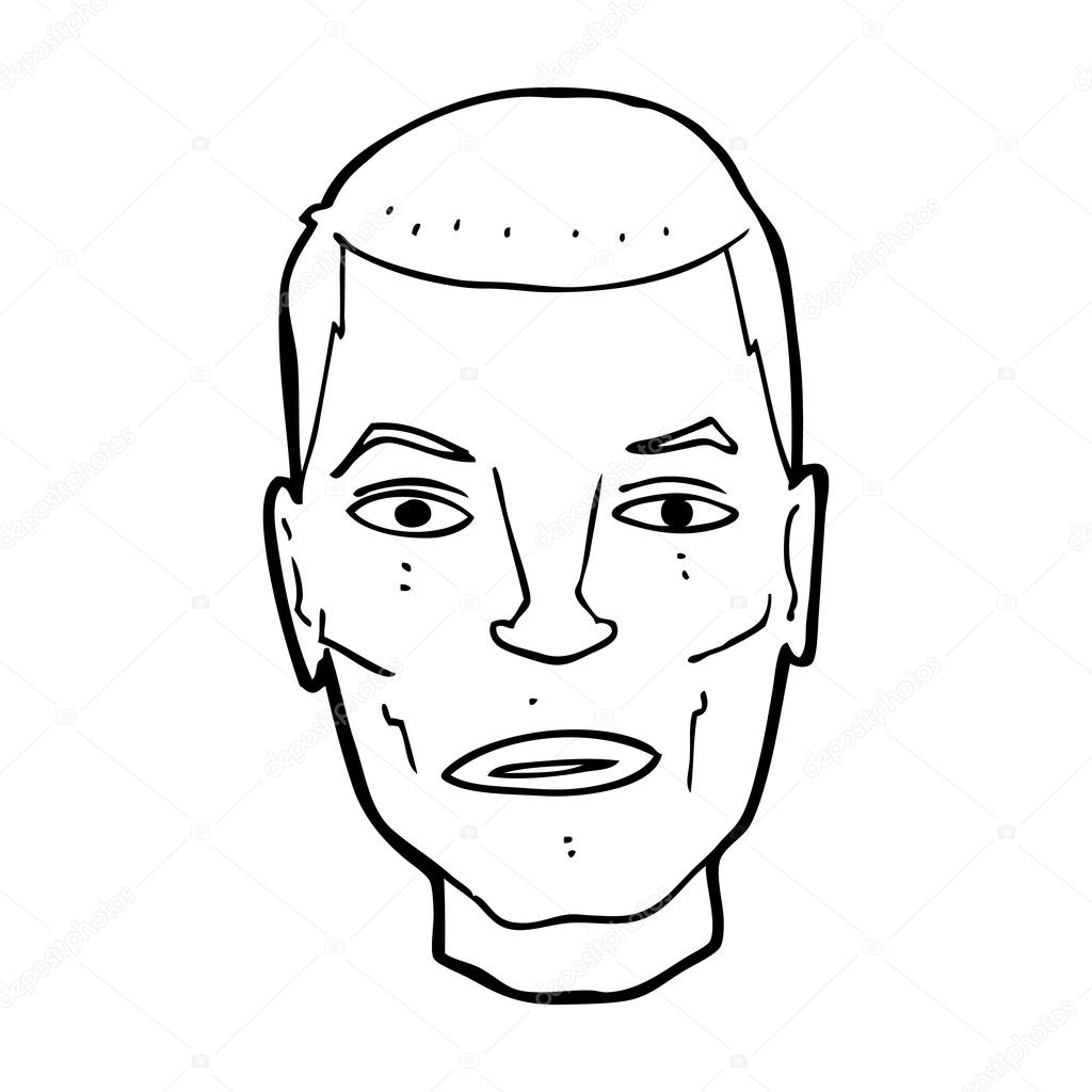 1024x1024 Cartoon Serious Male Face Stock Vector Lineartestpilot