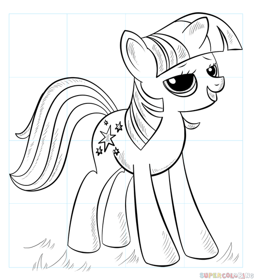 524x575 How To Draw Princess Twilight Sparkle Alicorn Step By Step