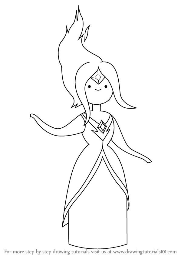 598x844 Learn How To Draw Flame Princess From Adventure Time (Adventure