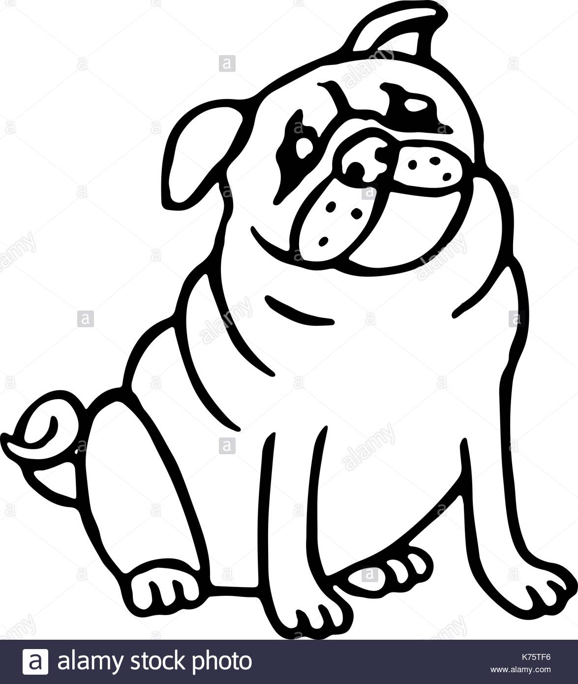 1175x1390 Cute Outline Pug. Isolated Vector Illustration. Funny Cartoon Dog