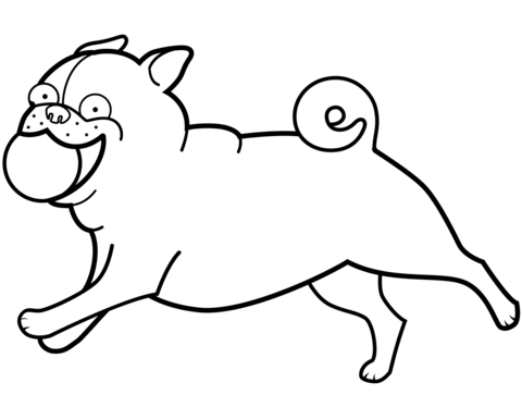 480x374 Funny Pug Playing Ball Coloring Page Free Printable Coloring Pages