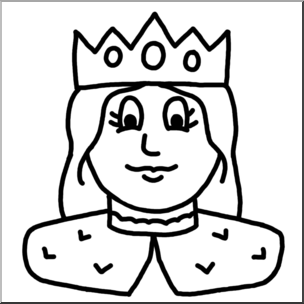 304x304 Clip Art Cartoon Faces Queen Bampw I Abcteach
