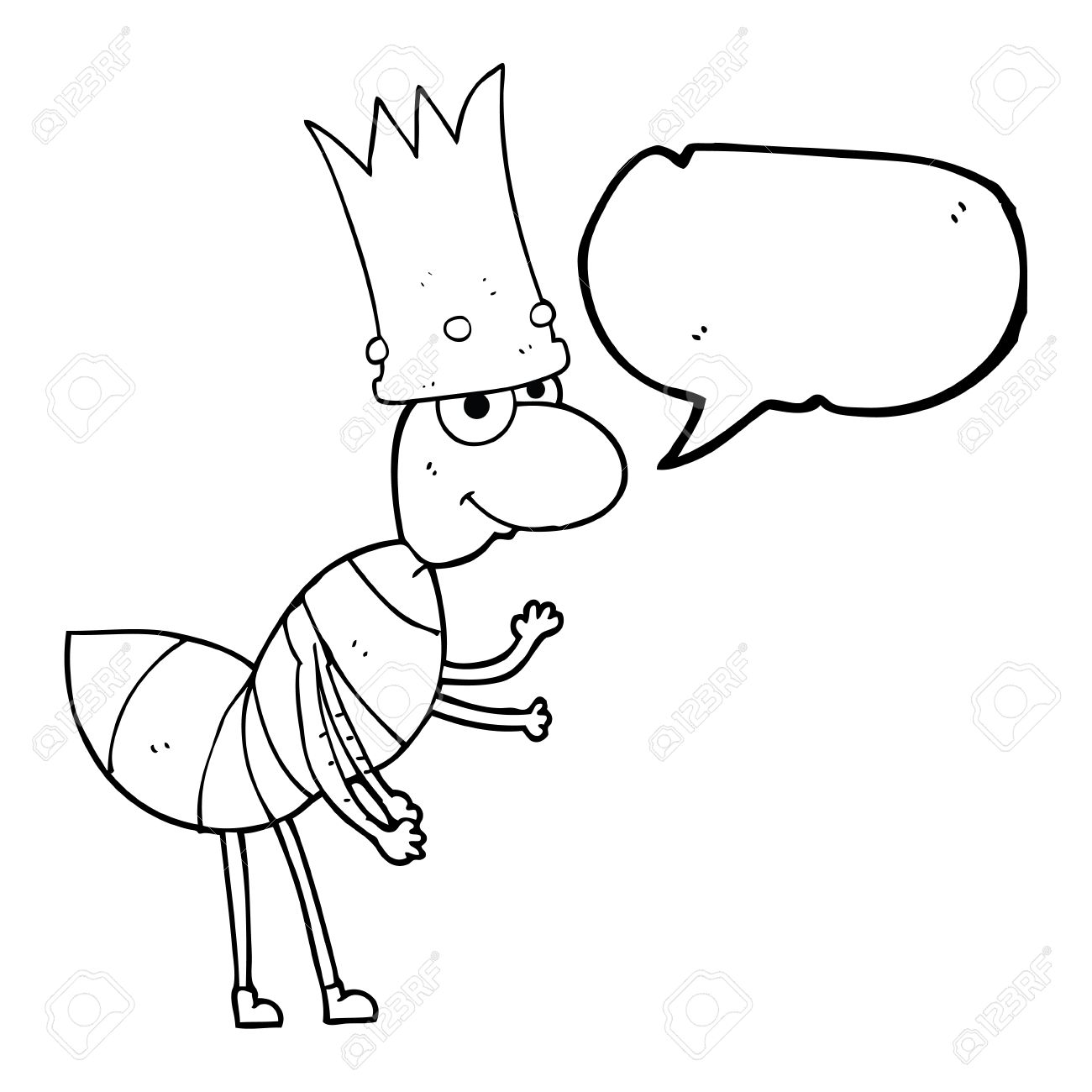 1300x1300 Freehand Drawn Speech Bubble Cartoon Ant Queen Royalty Free