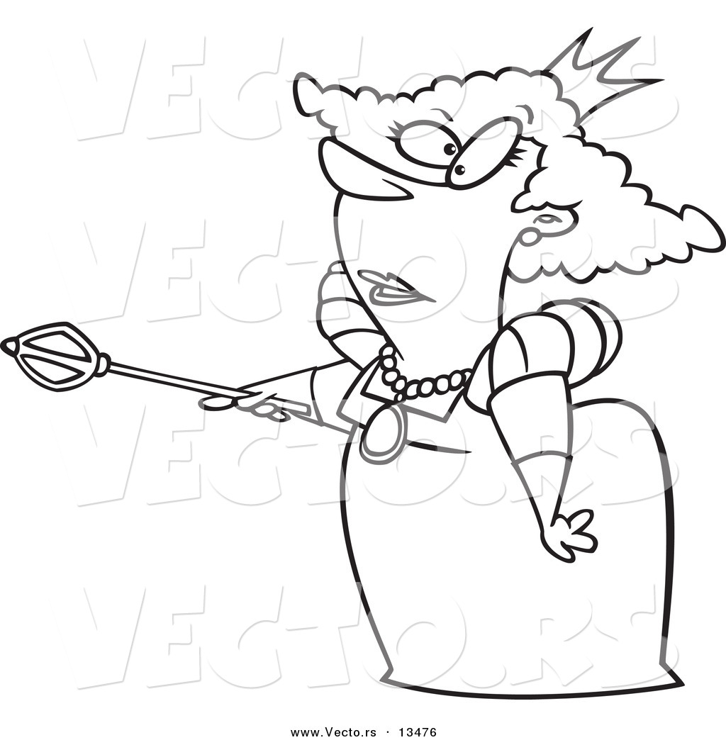 1024x1044 Vector Of A Cartoon Queen Pointing Her Staff