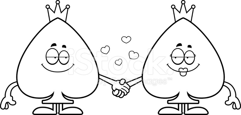 798x382 Cartoon King And Queen Of Spades Stock Vector
