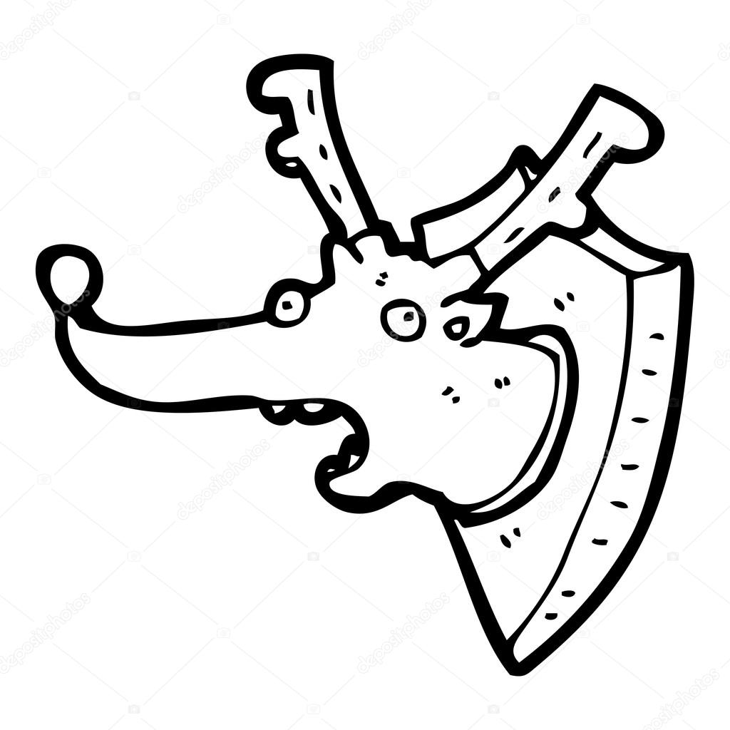 1024x1024 Reindeer Mounted Head Cartoon Stock Vector Lineartestpilot