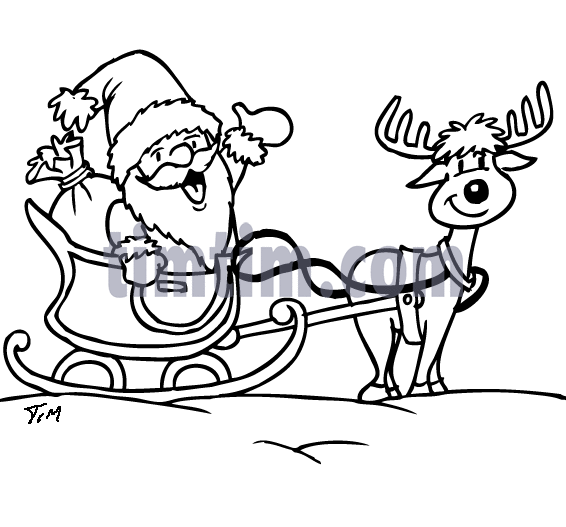 566x527 Sleigh And Reindeer Coloring Pages Free Online Coloring Amp Free
