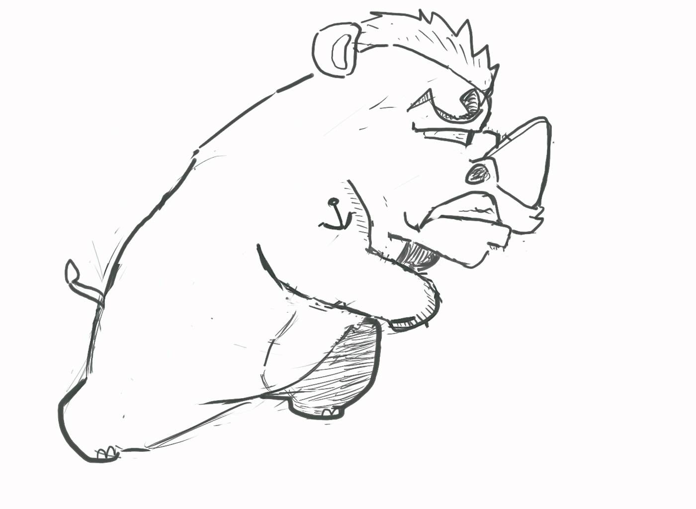 1400x1024 Furious Rhino Running Animation 2d