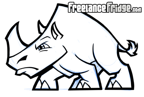 500x338 Stylized Rhino Freelance Fridge Illustration Amp Character Design