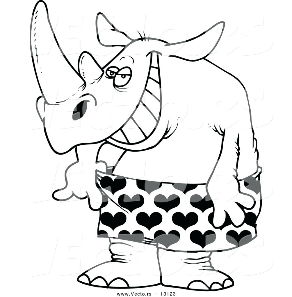 1004x1024 Coloring Rhino Coloring Page Cartoon Drawings Rhinos Vector