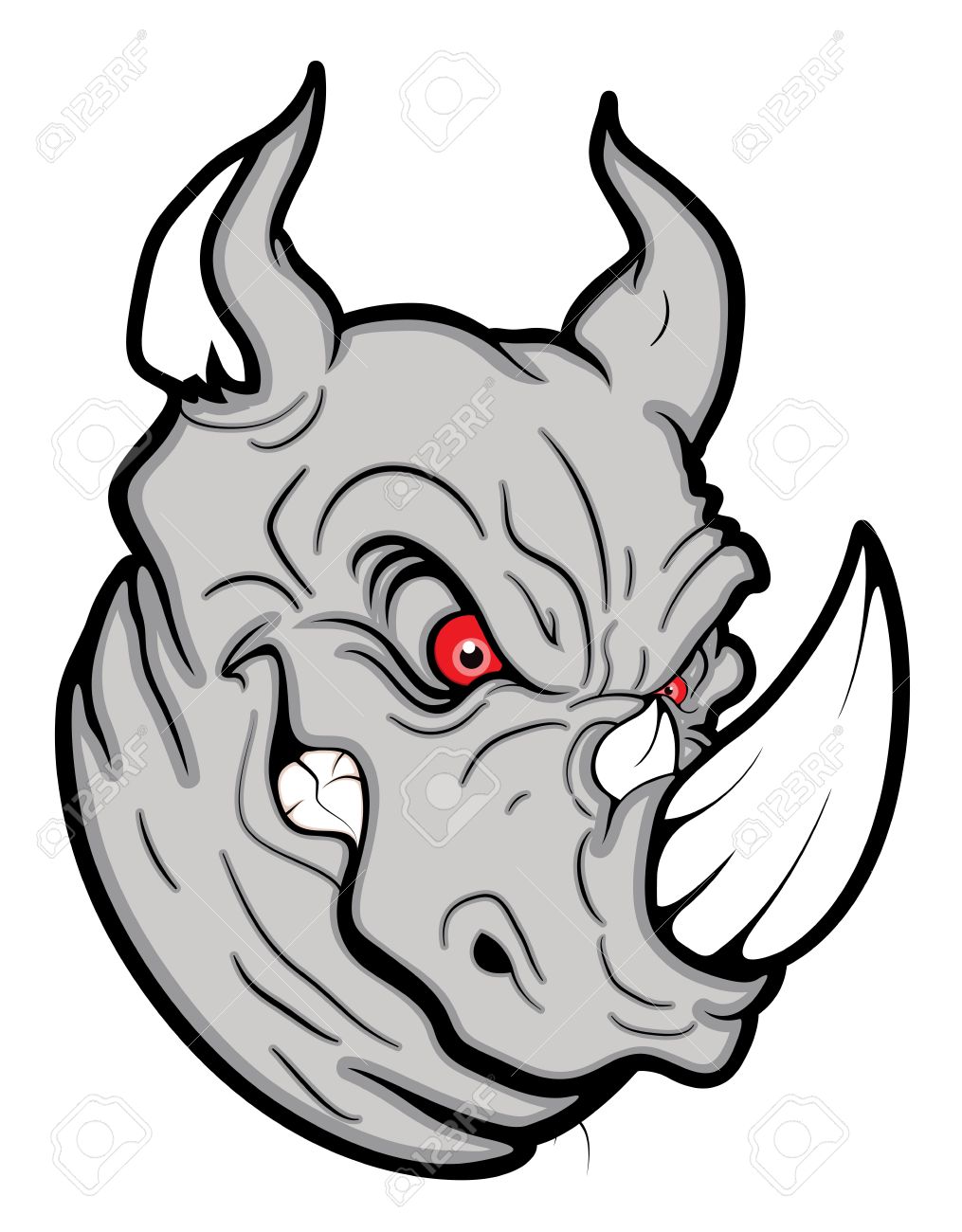 1015x1300 Angry Rhinoceros Mascot Royalty Free Cliparts, Vectors, And Stock