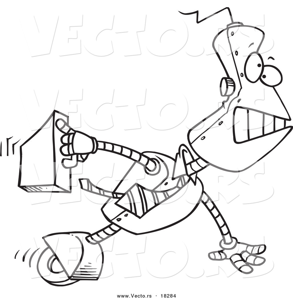 1024x1044 Vector Of A Cartoon Robot Executive