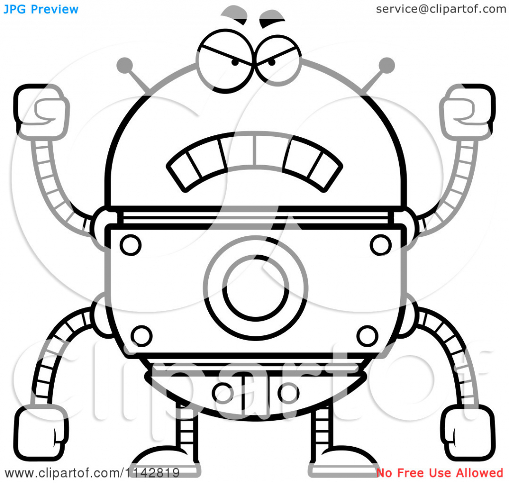 1024x971 Cartoon Robot Drawings Cartoon Clipart Of A Black And White Mad
