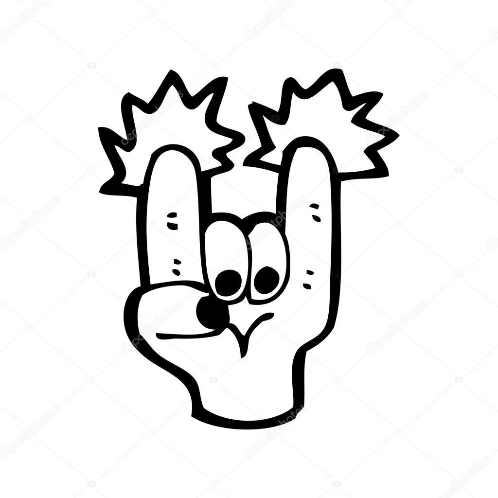 1024x1024 Devil Rock Hand Symbol Cartoon Stock Vector Lineartestpilot
