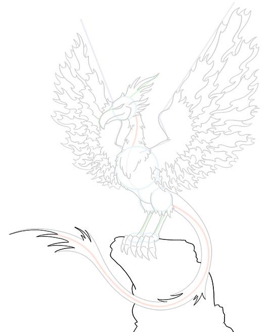 540x656 Cartoon Phoenix Step By Step Drawing Lesson