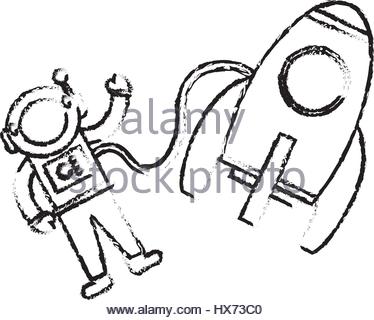 Cartoon Rocket Drawing