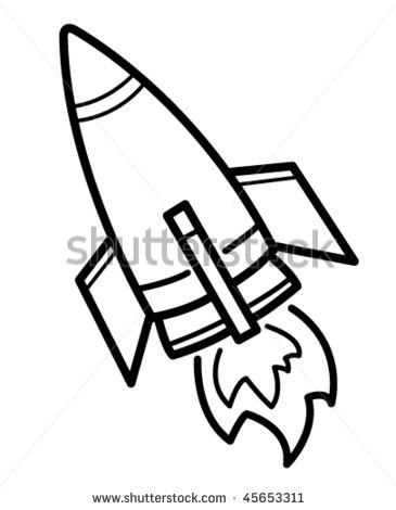 365x470 Rocket Drawing Black And White