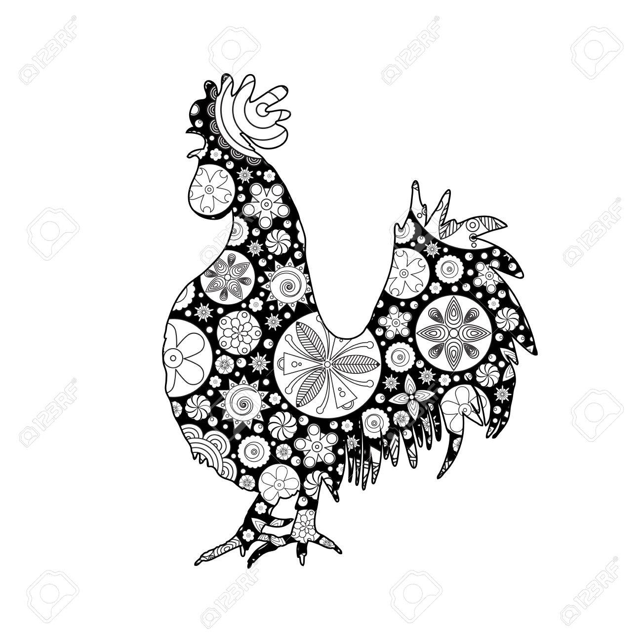 1300x1300 Hand Drawn Doodle Outline Rooster Illustration Imitation