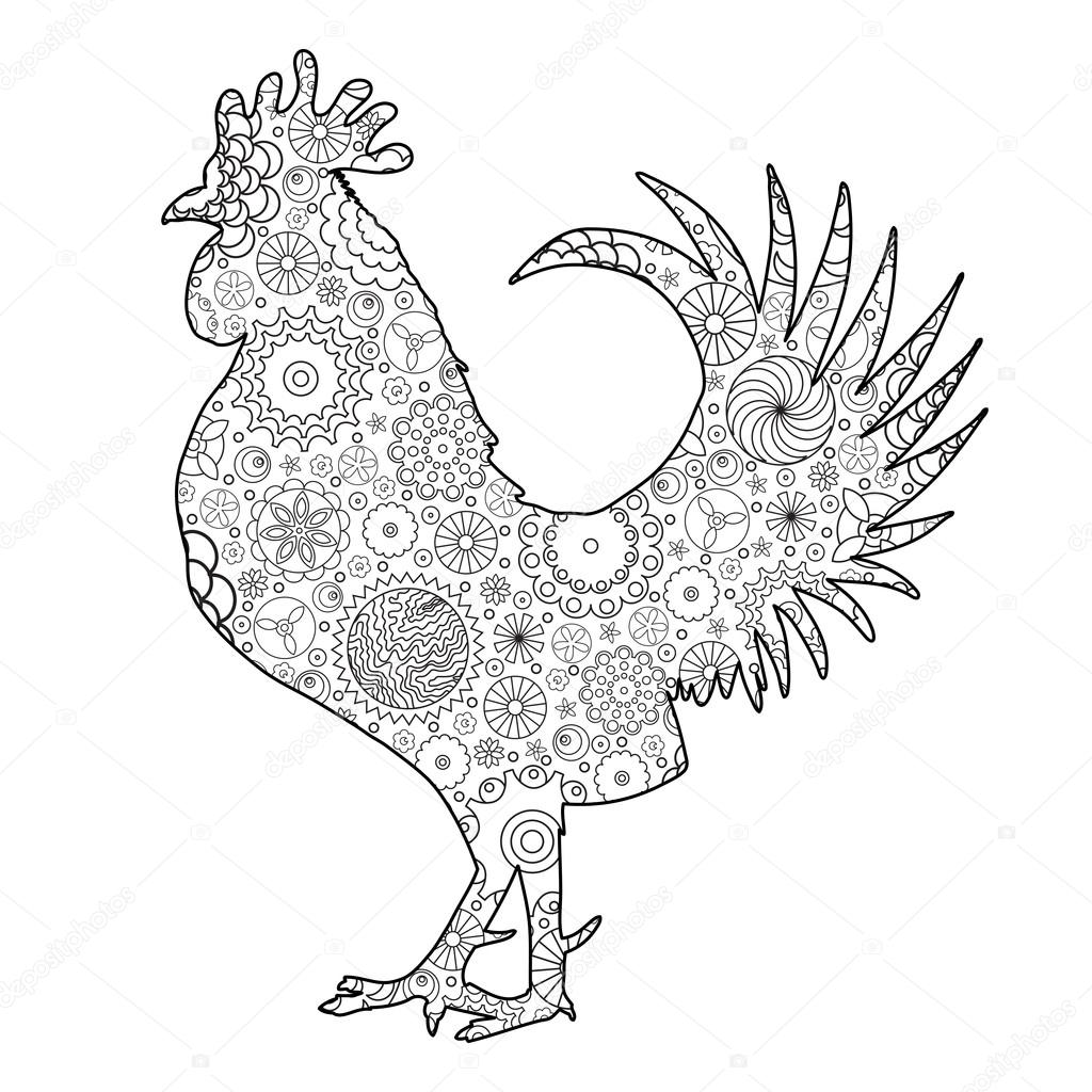 1024x1024 Stylized Cartoon Rooster Stock Vector Goldenshrimp