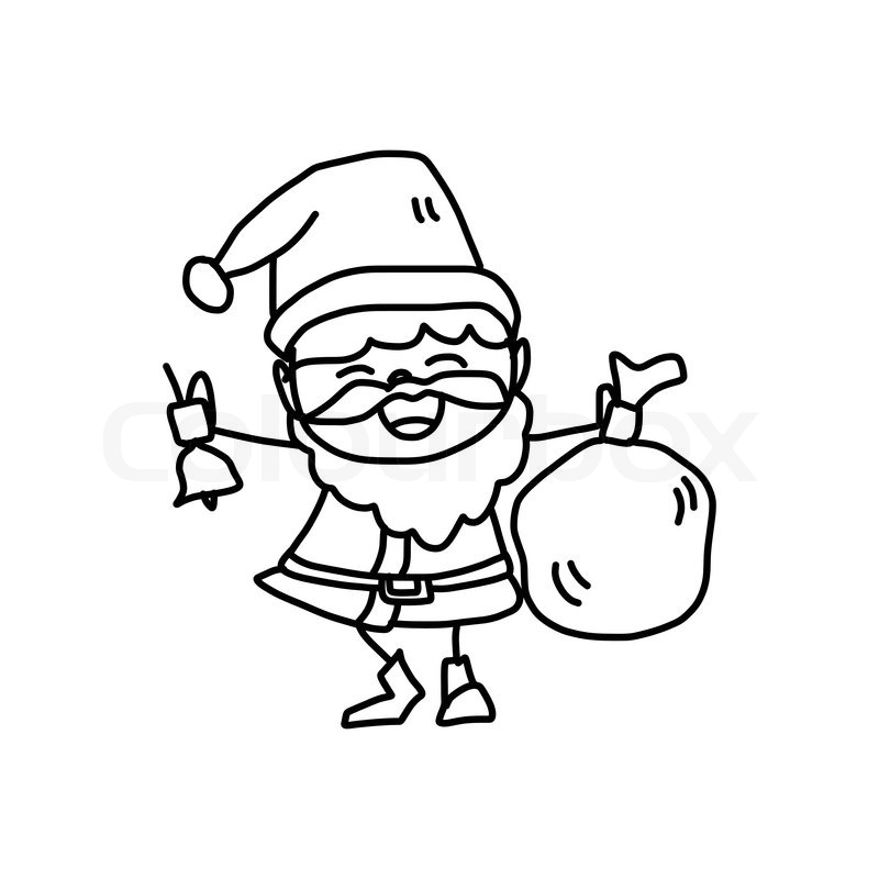 800x800 Hand Drawing Cartoon Character Christmas Santa Claus Stock