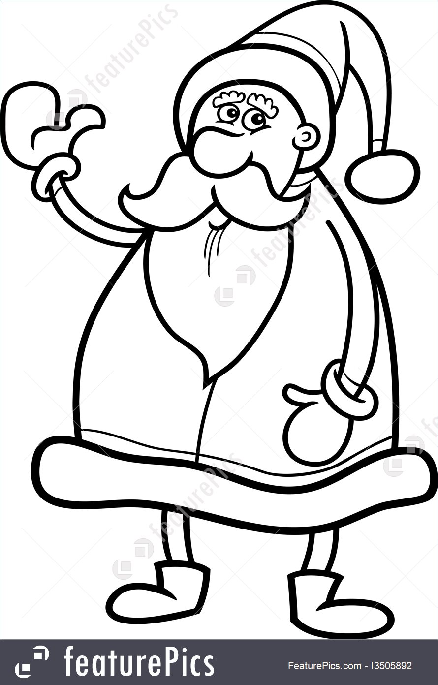 890x1392 Santa Claus Cartoon For Coloring Book Illustration