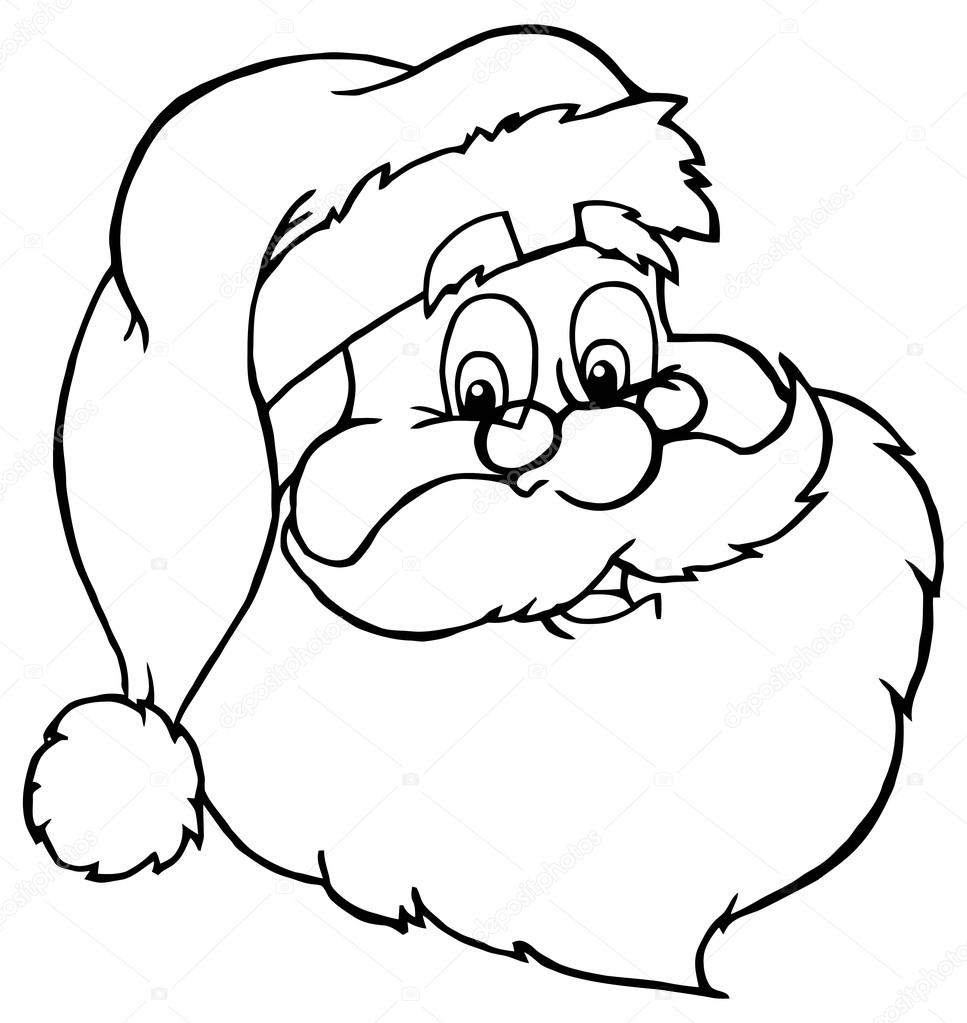 967x1023 Cartoon Santa Claus Face Stock Vector Hittoon