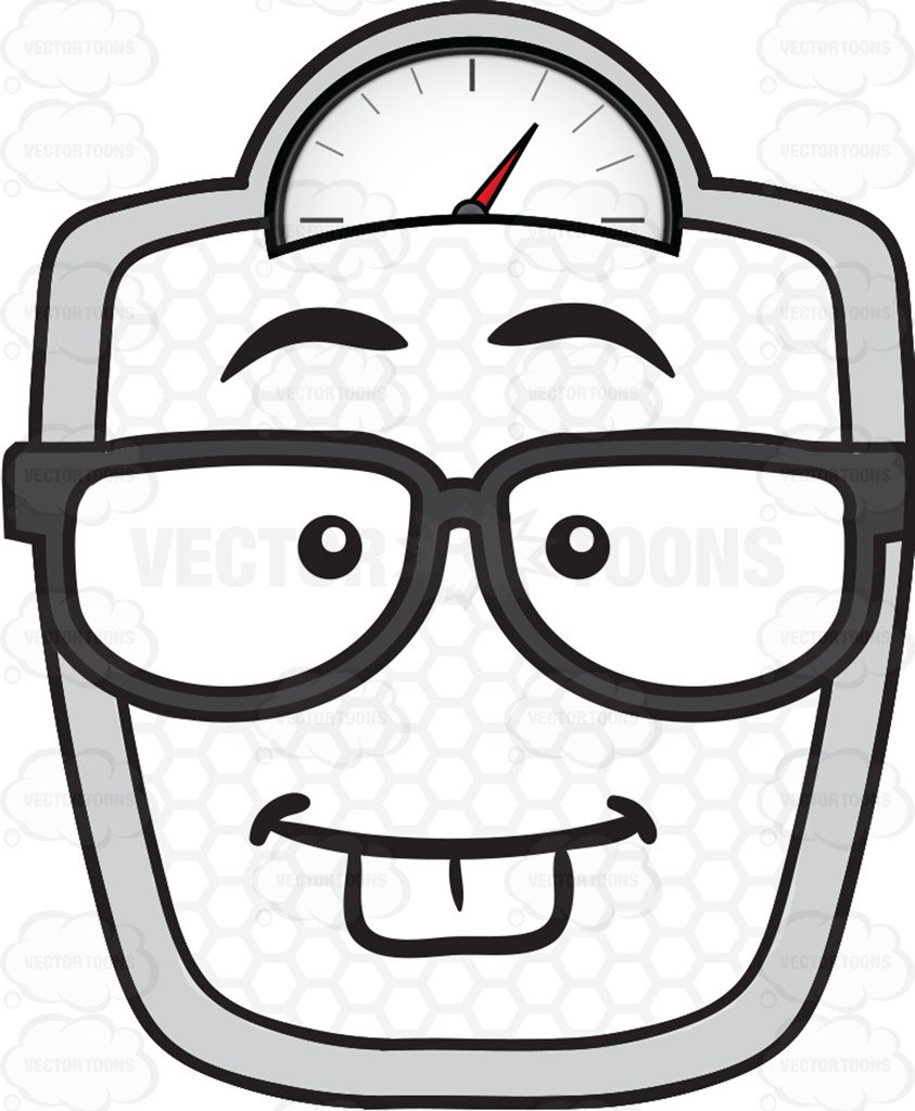 843x1024 Nerd Looking Weighing Scale Wearing Eye Glasses Emoji Cartoon