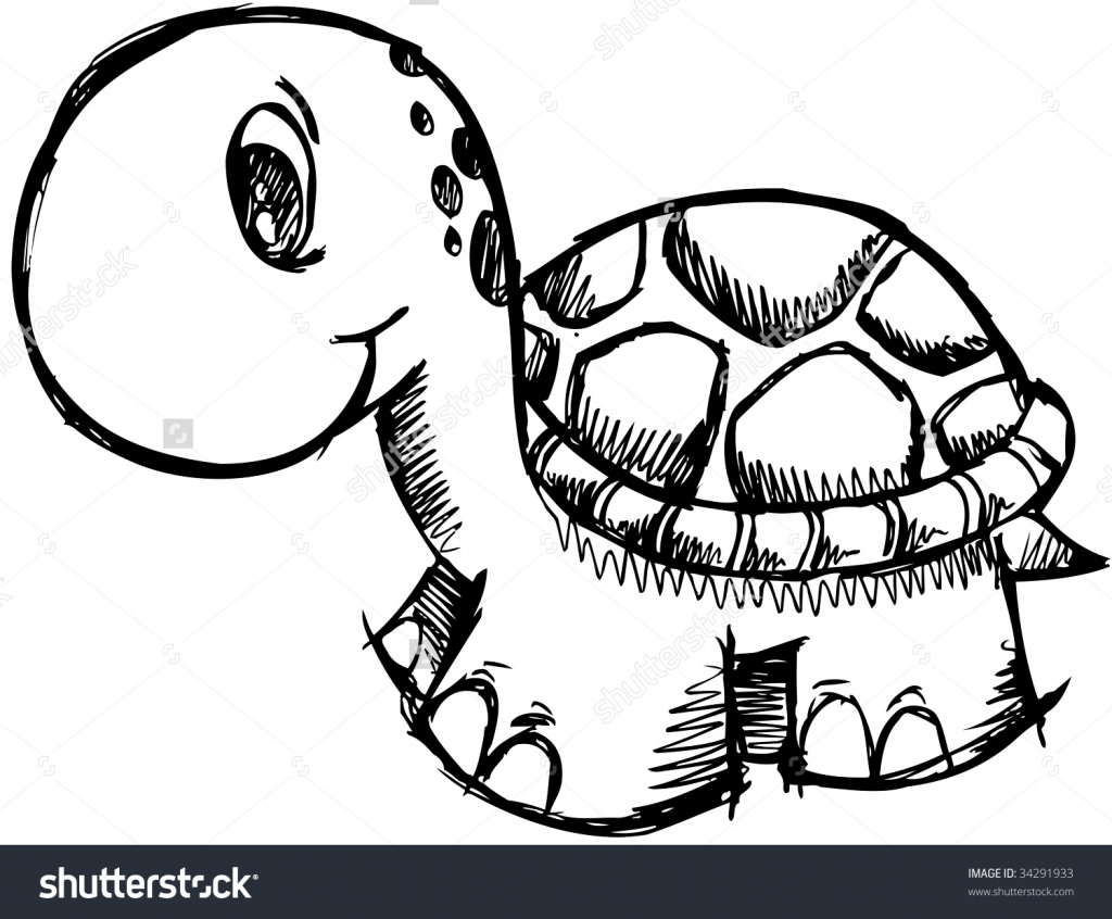 1024x846 Cute Turtle Drawing Turtles How To Draw A Cartoon Sea Turtle Draw