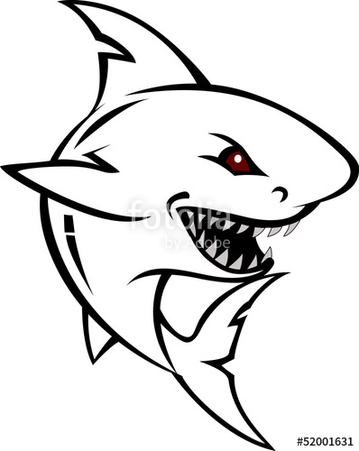 398x500 Angry Shark Cartoon Sketch Stock Image And Royalty Free Vector