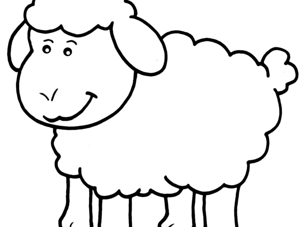 1024x768 Magnificent Lamb And Sheep Coloring Page Free Printable Pages