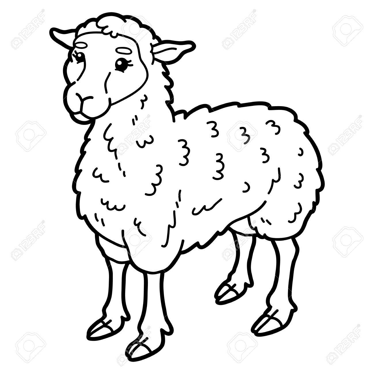 1300x1300 Vector Illustration Of Cute Cartoon Sheep Character For Children