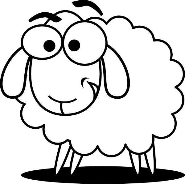 600x595 Funny Sheep Outline Clip Art