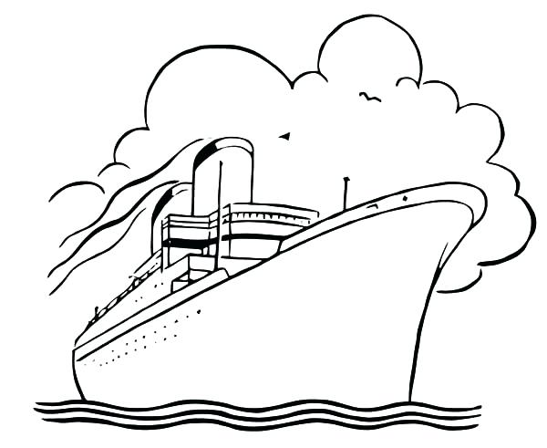 600x491 Cruise Ship Coloring Pages Water Boat Beach Cruise Ship