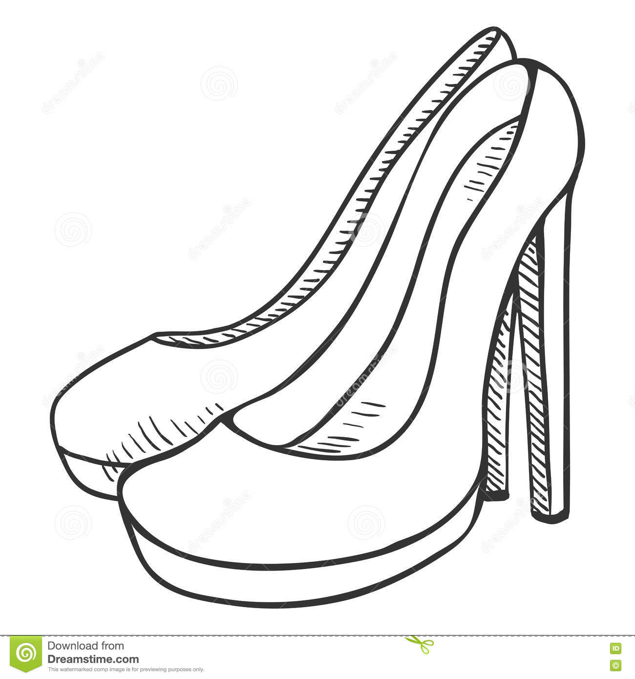 1300x1390 Cartoon Shoes Drawing Footwear High Heel Leather Shoes Cartoon