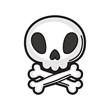 355x355 Adorable Baby Skull And Crossbones Cartoon Vinyl Decal