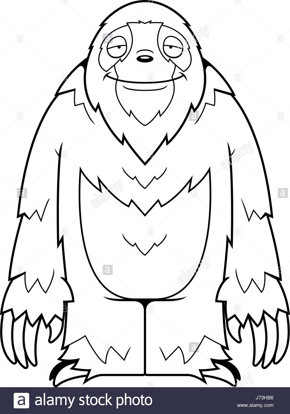 975x1390 A Cartoon Sloth Standing And Smiling Stock Vector Art