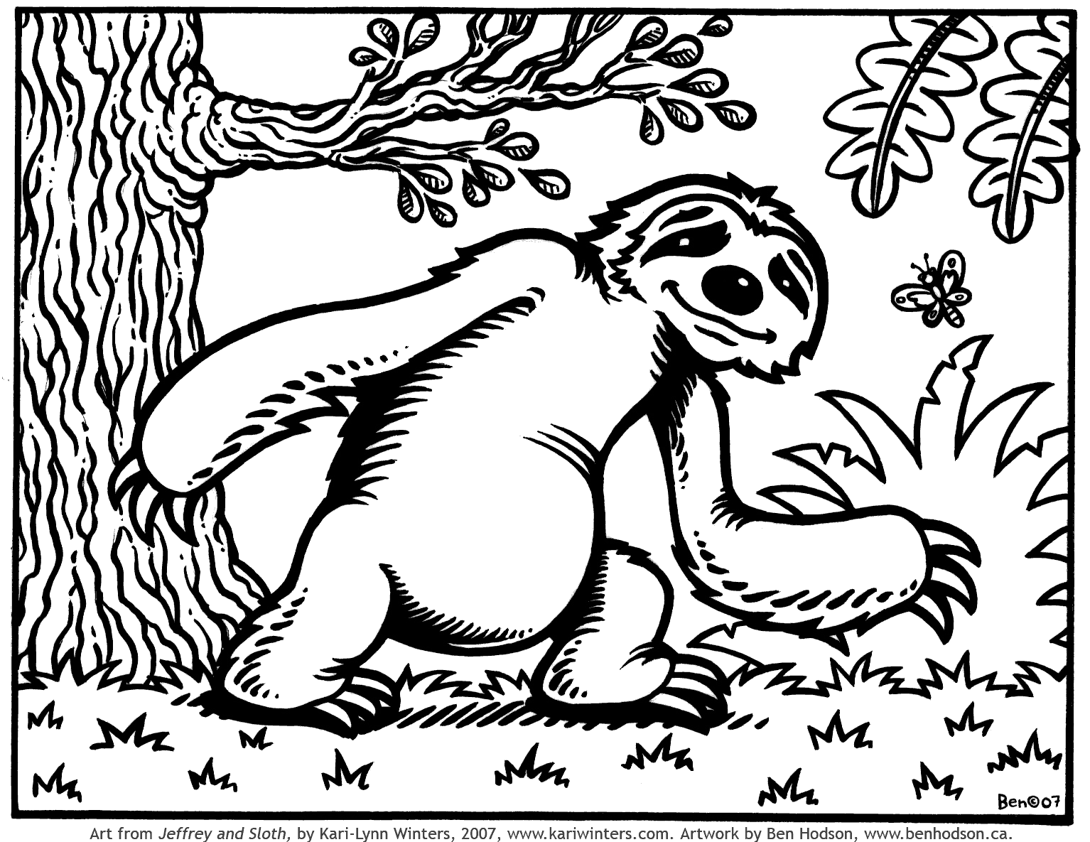 1534x1185 Wonderful Sloth Coloring Page 70