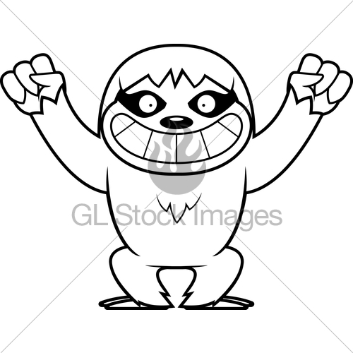 500x500 Cartoon Sloth Celebrating Gl Stock Images