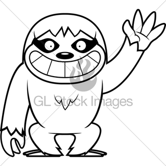 325x325 Cartoon Sloth Sign Gl Stock Images