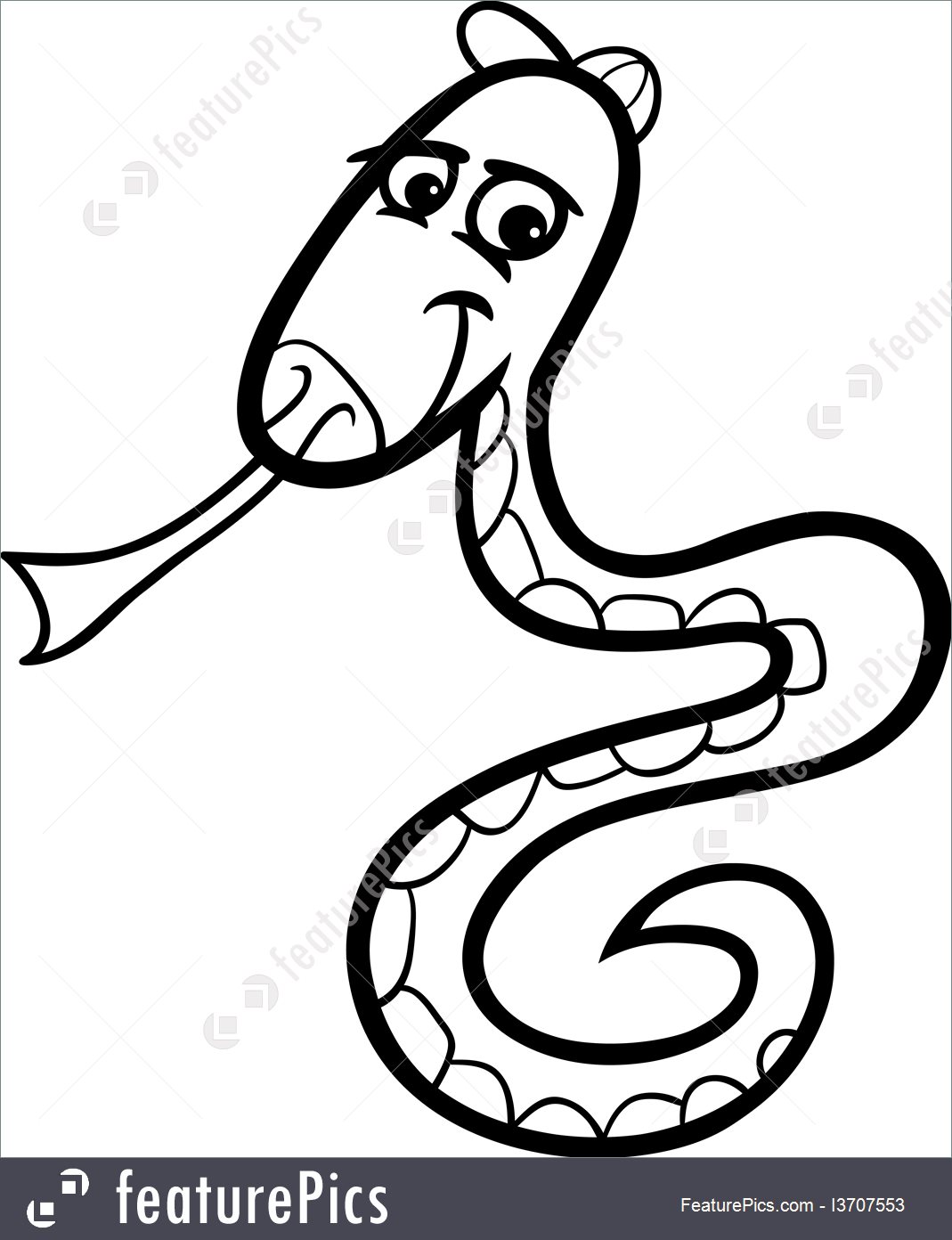 1069x1392 Illustration Of Snake Cartoon For Coloring Book