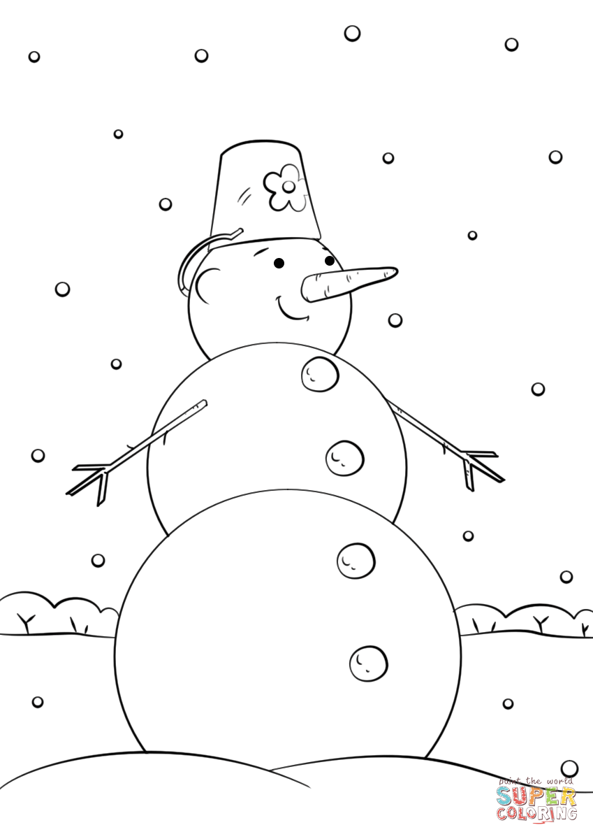 849x1200 Cute Cartoon Snowman Coloring Page Free Printable Coloring Pages